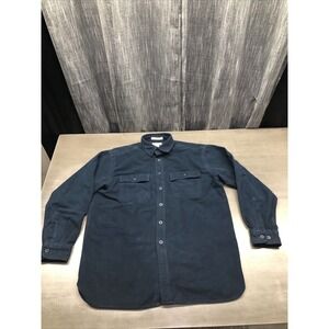 L.L. Bean Chamois Long Sleeve Heavy Flannel Shirt Mens L Traditional Fit Blue